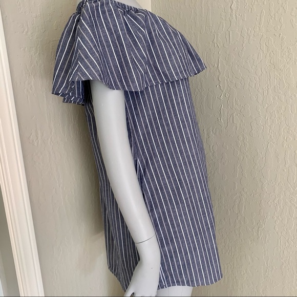 SOCIALITE Nordstrom Striped Off-The-Shoulder Mini Dress Coverup Loose Fit Small - Picture 8 of 14